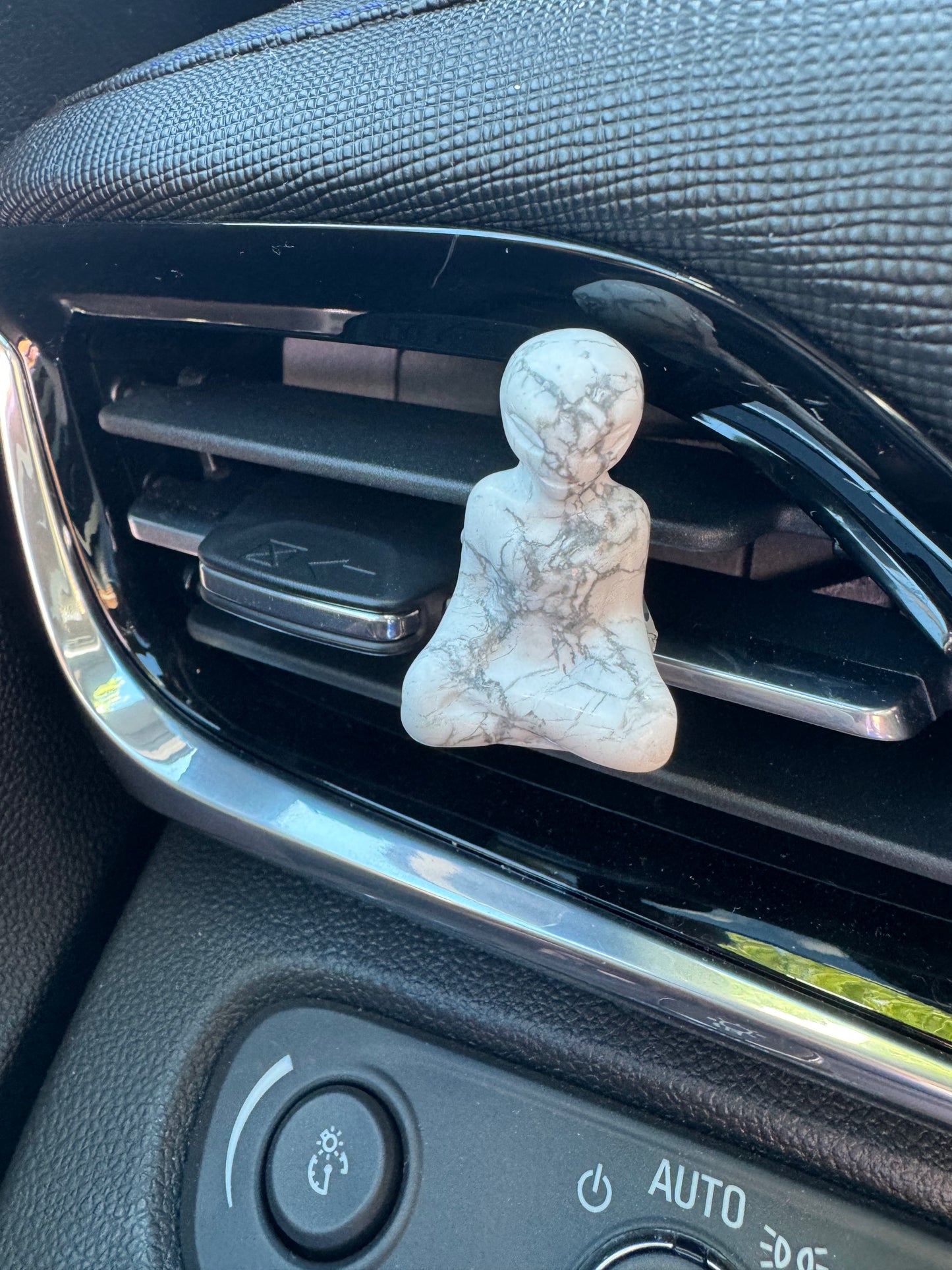 Alien Meditating Crystal Car Clip