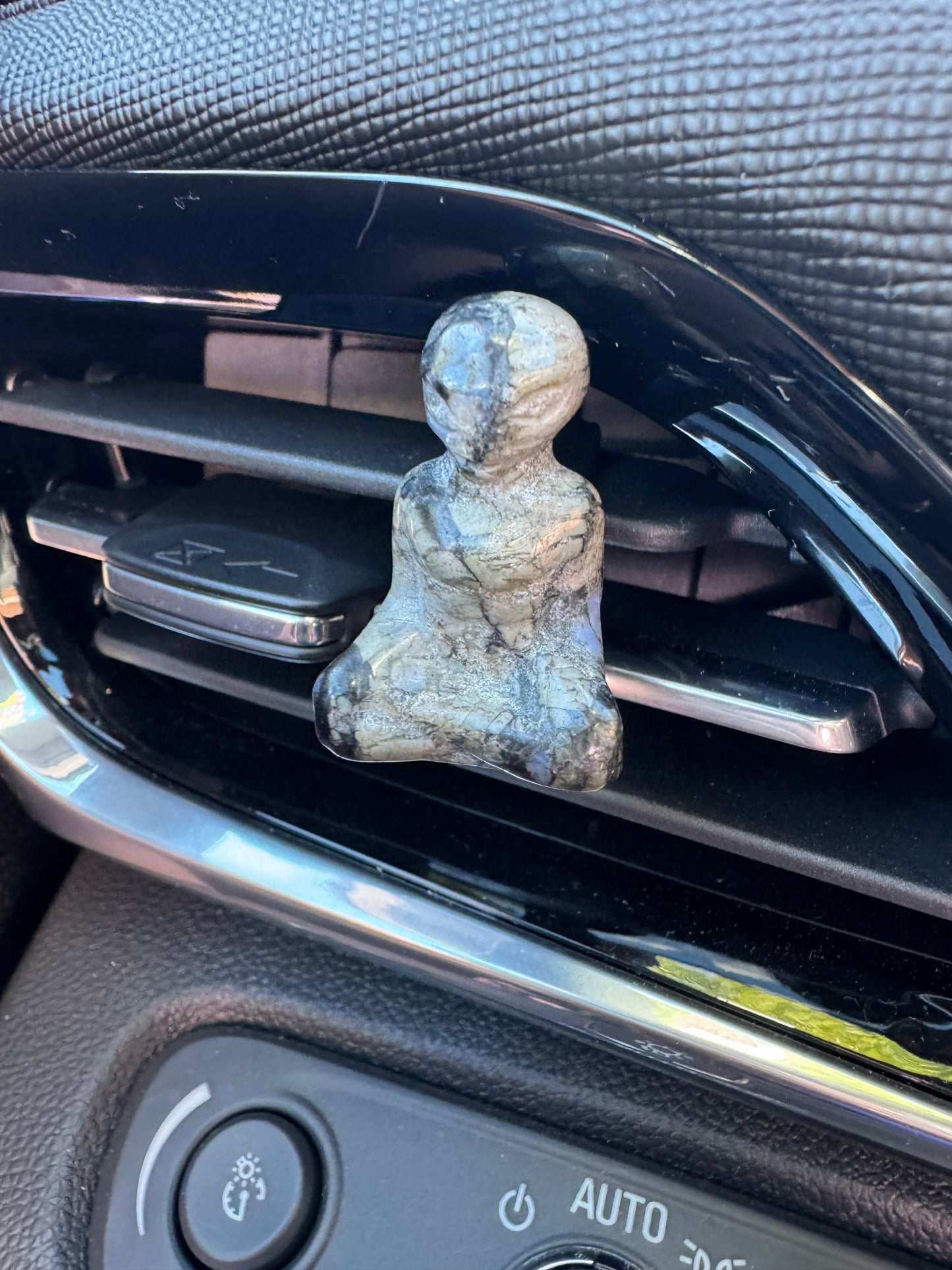 Alien Meditating Crystal Car Clip