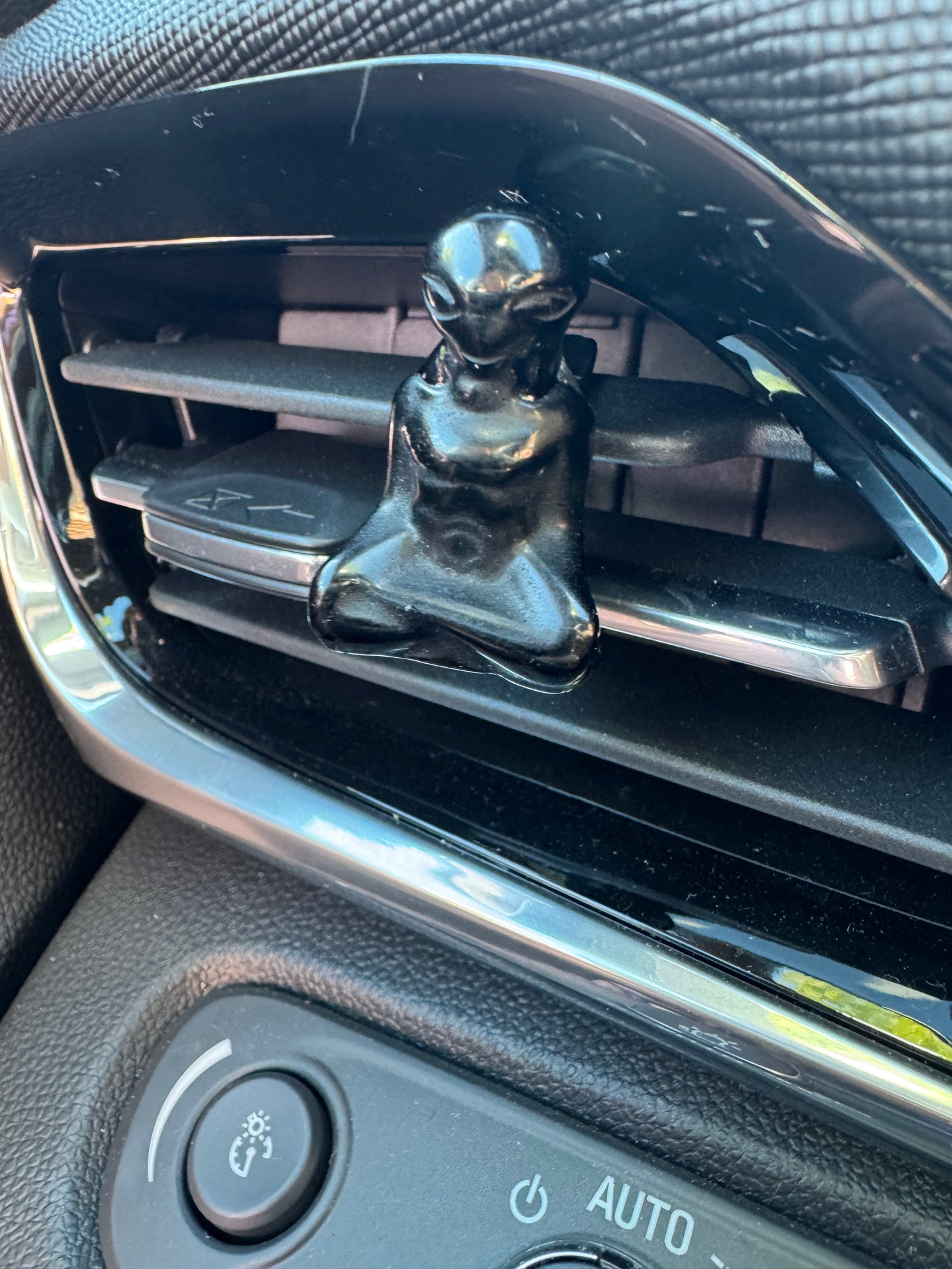 Alien Meditating Crystal Car Clip