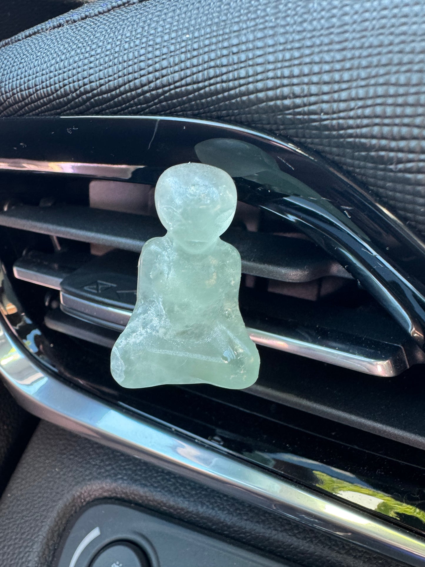 Alien Meditating Crystal Car Clip