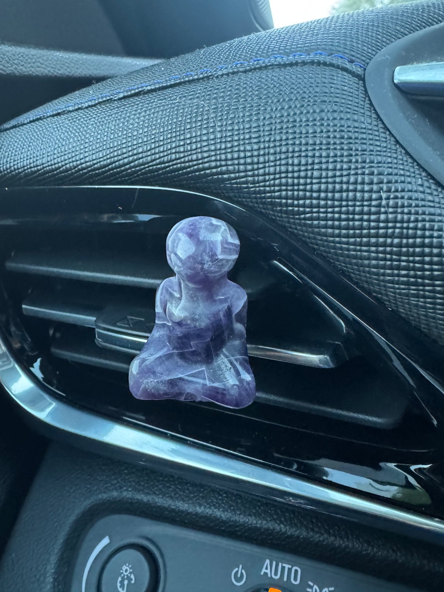 Alien Meditating Crystal Car Clip