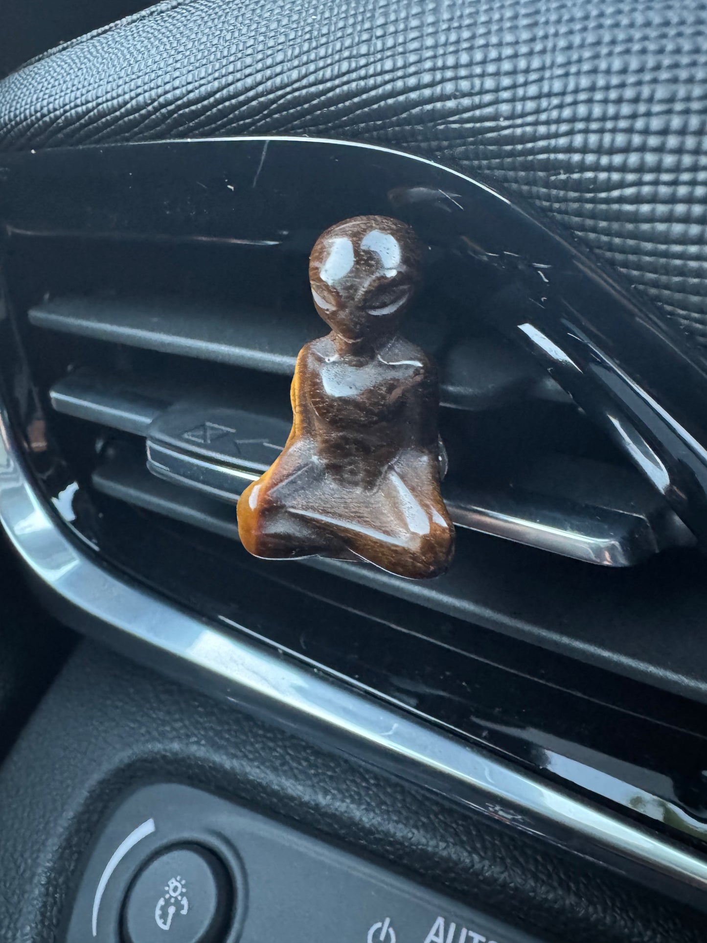 Alien Meditating Crystal Car Clip