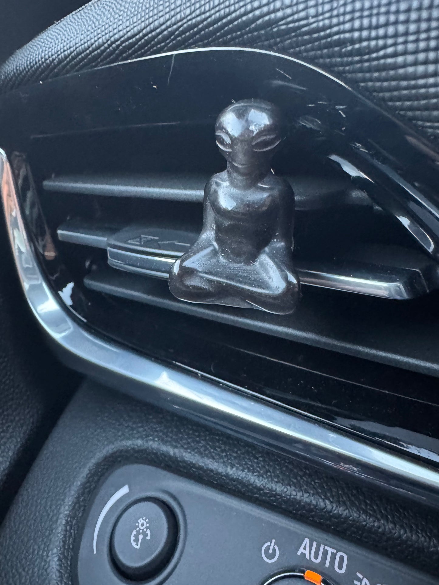 Alien Meditating Crystal Car Clip