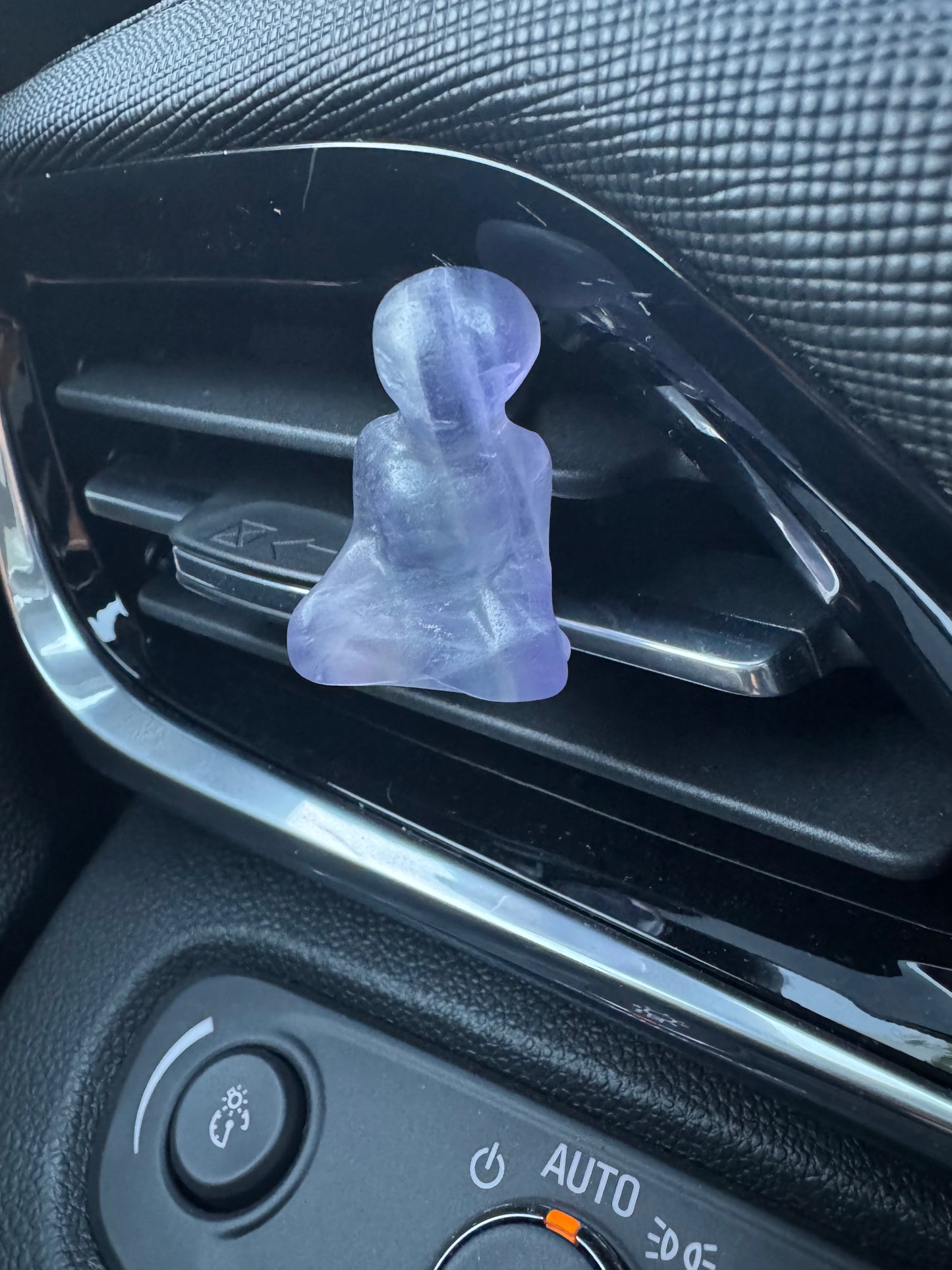 Alien Meditating Crystal Car Clip