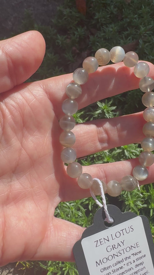 Gray Moonstone Natural Stone Bracelet